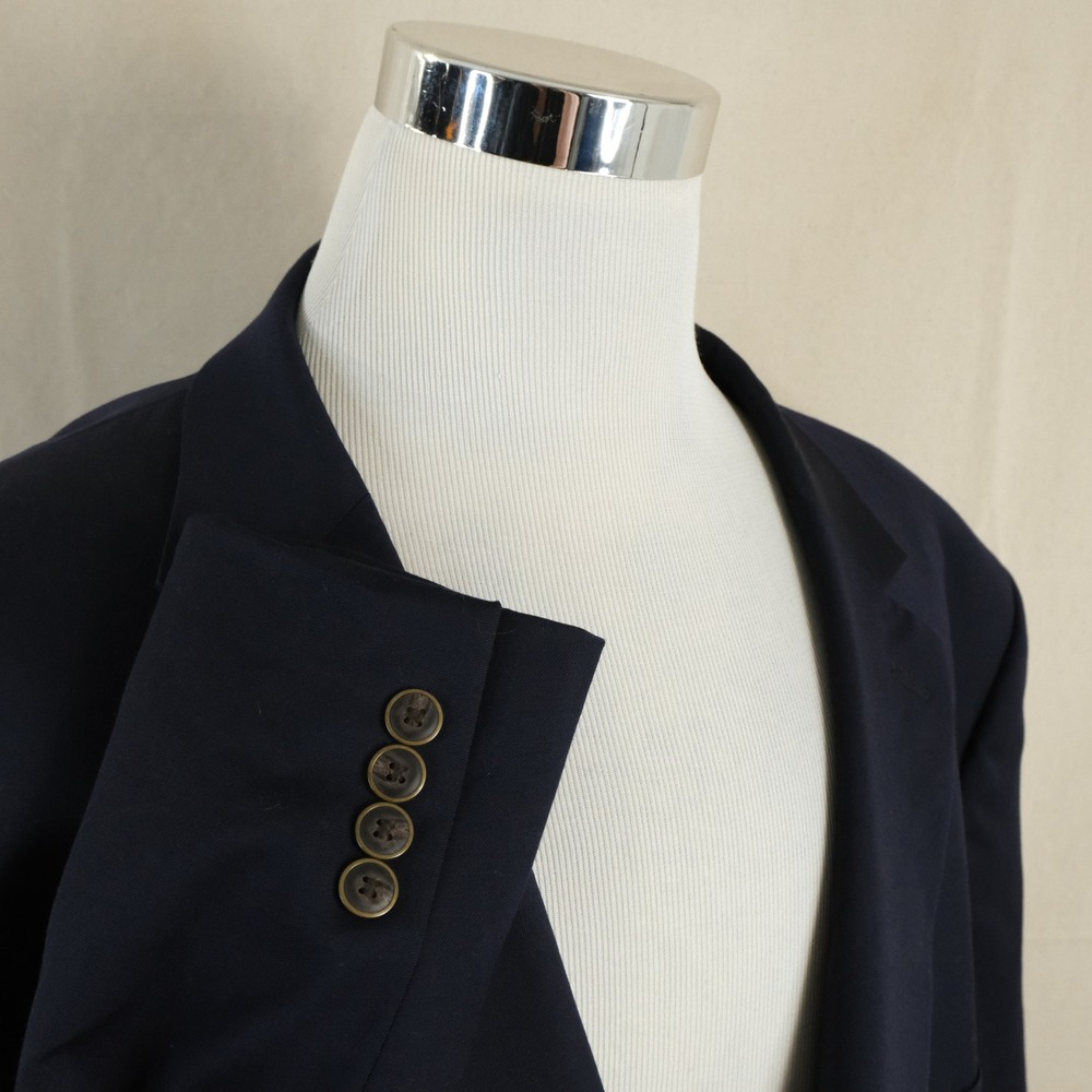 Joseph & Feiss 60R Blazer 100% Wool Navy Blue Two Button Lined Vented Formal